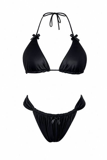 MADE FROM SCRAPS | Classic Sliding Bikini Set - Matte Black