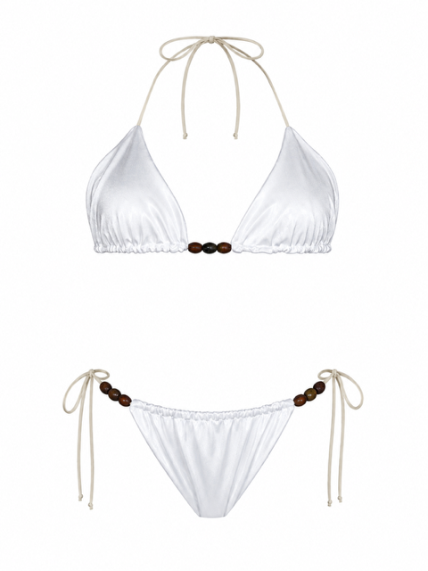 MADE FROM SCRAPS | Classic Sliding String Bikini Set - Winter White
