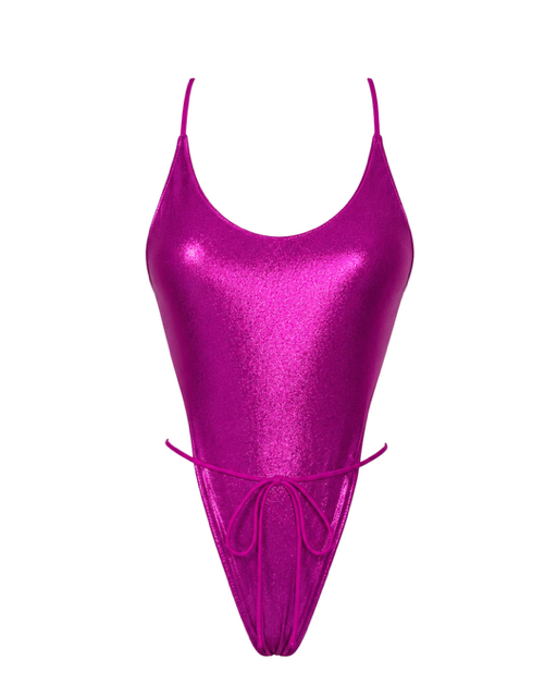 MADE FROM SCRAPS | Retro High Cut One Piece - Hot Pink