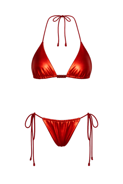 MADE FROM SCRAPS | Classic Sliding String Bikini Set - Blood Orange